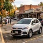Chevrolet Trax parked in Old Town Auburn CA historic district lot near Sacramento Street