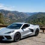 2022 Chevrolet Corvette C8 Stingray on California Highway 49 near Auburn in the Sierra Nevada foothills
