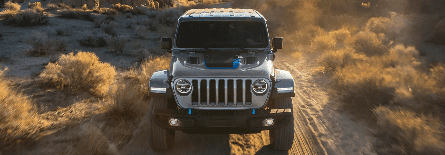 Silver Jeep Front View