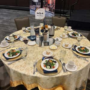 table decorated at the Lakeville Chamber Annual Dinner