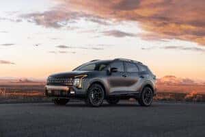 2026 Kia Sportage with sunset in background