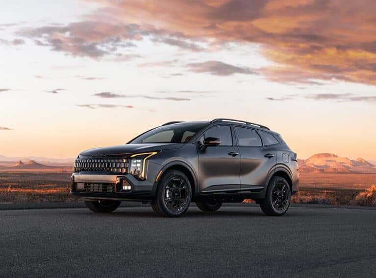 2026 Kia Sportage with sunset in background