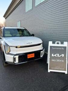 Kia EV9 and A Frame at Annual Dinner