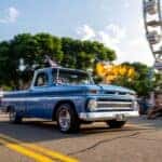 Blue truck at car cruise