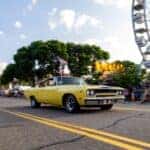 Yellow car at car cruise