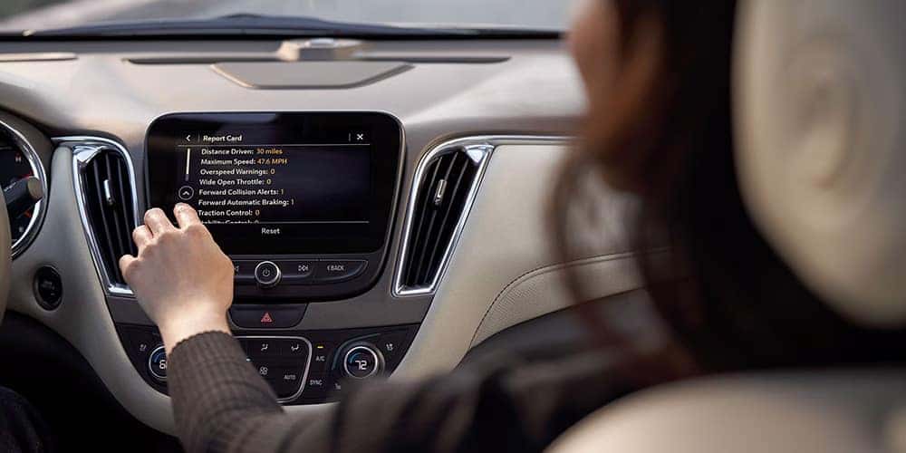 Chevrolet Teen Driving Technology on screen of vehicle