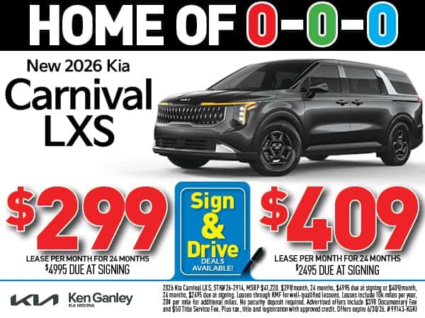 NEW 2026 Kia Carnival MPV LXS - Lease As Low As $299/Mo!