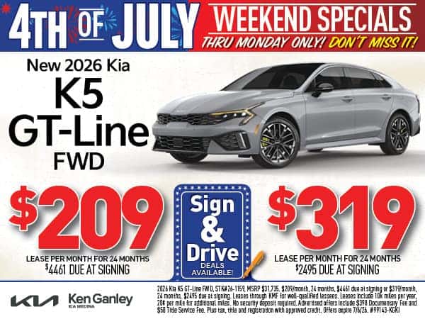 NEW 2026 Kia K5 GT-Line FWD - Lease As Low As $209/Mo!