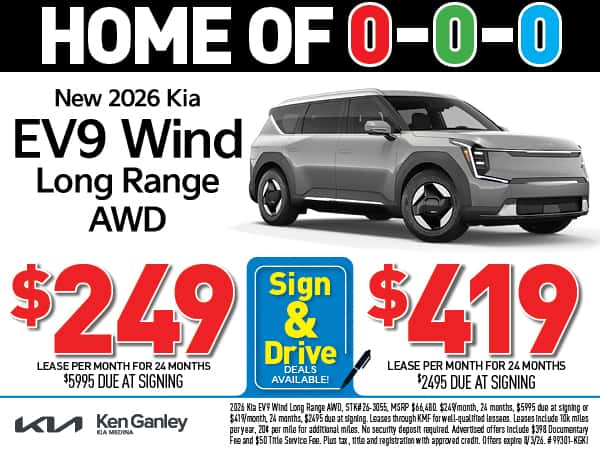 NEW 2026 Kia EV9 Wind AWD - Lease As Low As $249/Mo!