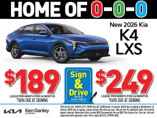 NEW 2026 Kia K4 LXS - Lease As Low As $189/Mo!