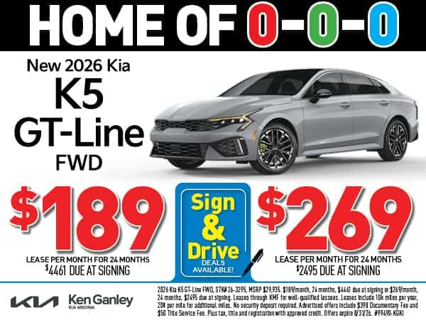 NEW 2026 Kia K5 GT-Line FWD - Lease As Low As $189/Mo!