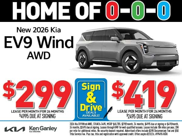 NEW 2026 Kia EV9 Wind AWD - Lease As Low As $299/Mo!