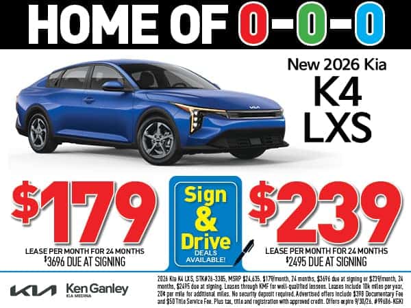 NEW 2026 Kia K4 LXS - Lease As Low As $179/Mo!