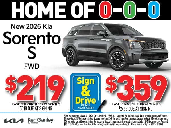 New 2026 Kia Sorento S FWD- Lease As Low As $219/Mo!