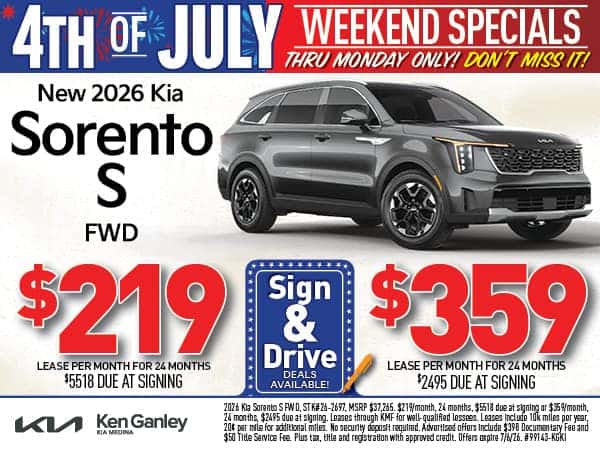 New 2026 Kia Sorento S FWD- Lease As Low As $219/Mo!