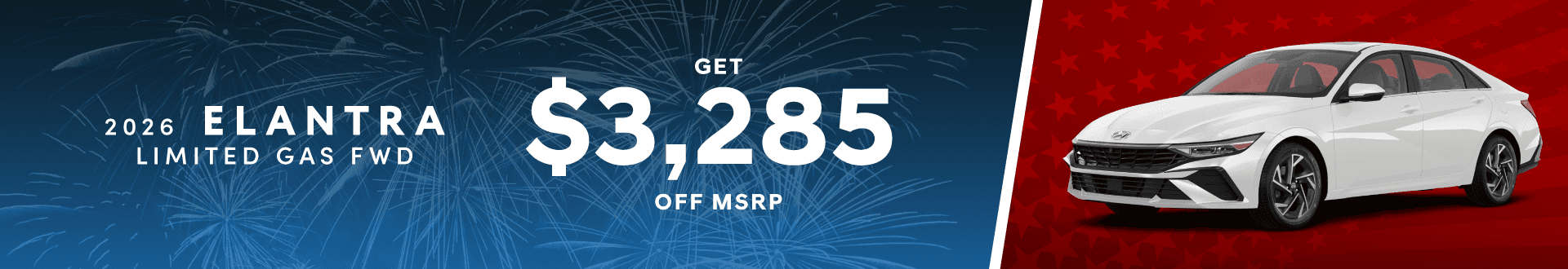 2026 ELANTRA LIMITED GAS: Get $3,285 off MSRP