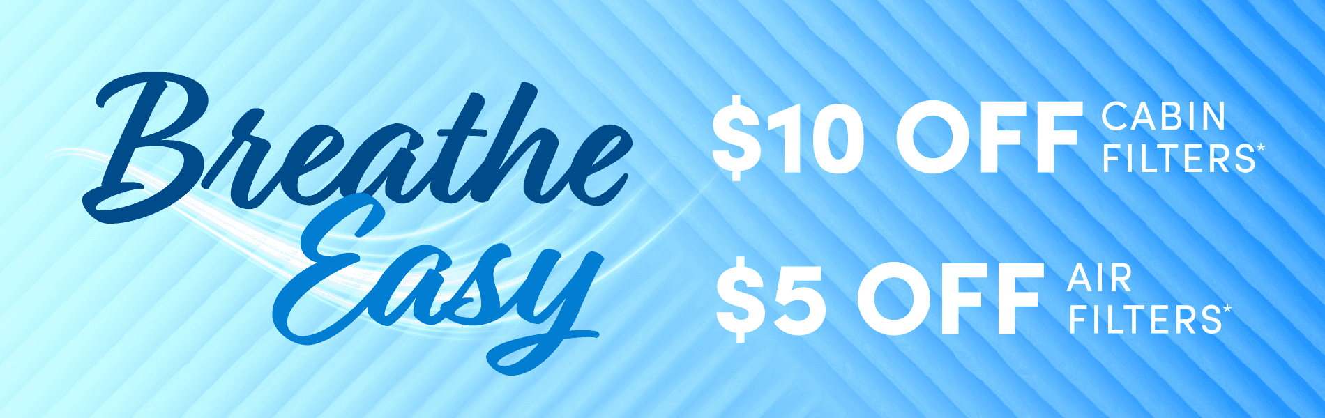 $5 Off Air Filter and $10 off a Cabin Filters