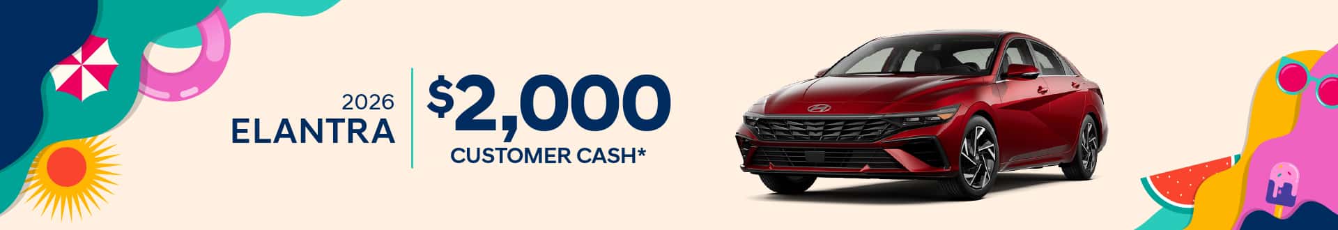 2026 Elantra: $2000 Customer Cash