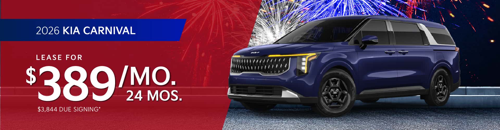 2026 Kia Carnival: Lease for $389/month for 24 months