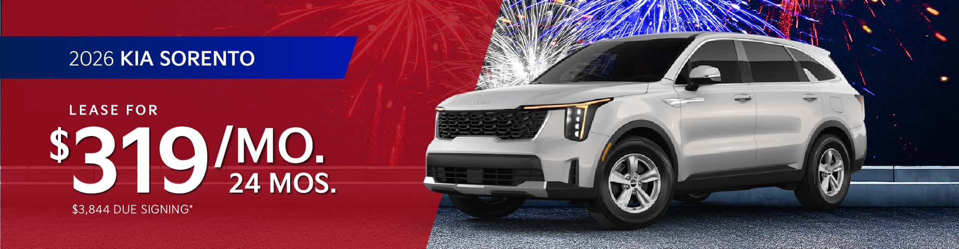 2026 Kia Sorento: Lease for $319/month for 24 months