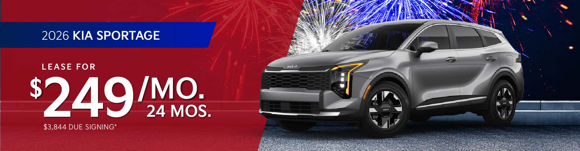 2026 Kia Sportage: Lease for $249/month for 24 month