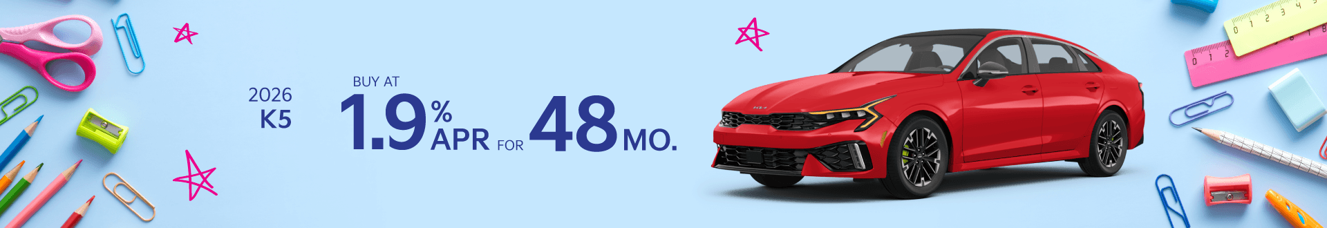 2026 Kia K5: 1.90% APR for 48 months*