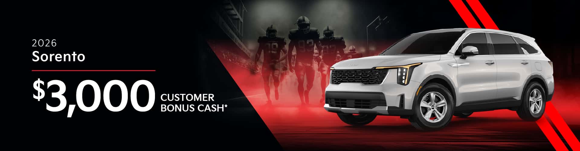2026 Kia Sorento: $3,000 Customer Bonus Cash*
