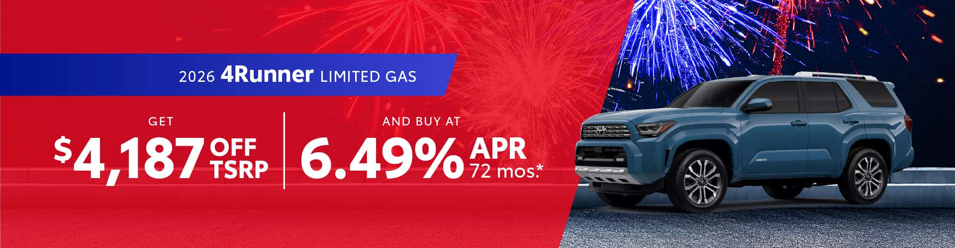 2026 4Runner Limited Gas: Get $4,187 off MSRP and Buy at 6.49% APR for 72 mo