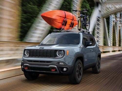 2023 Jeep Renegade hauling a kayak and bike