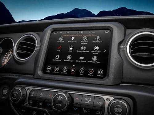 2023 Jeep Gladiator close up view of touchscreen display
