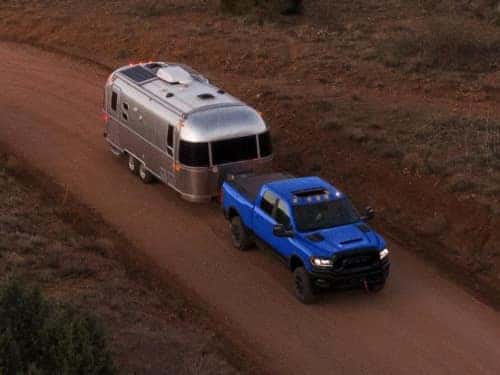 2024 RAM 2500 towing a camper