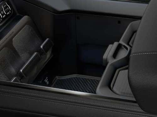 2024 RAM Chassis Cab close up view of center console storage compartment