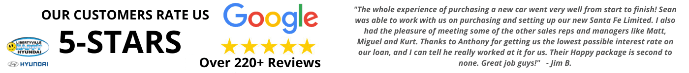 OUR CUSTOMERS RATE US 5 Stars_1400x150 VRP_LIBERTYVILLE Happy Hyundai