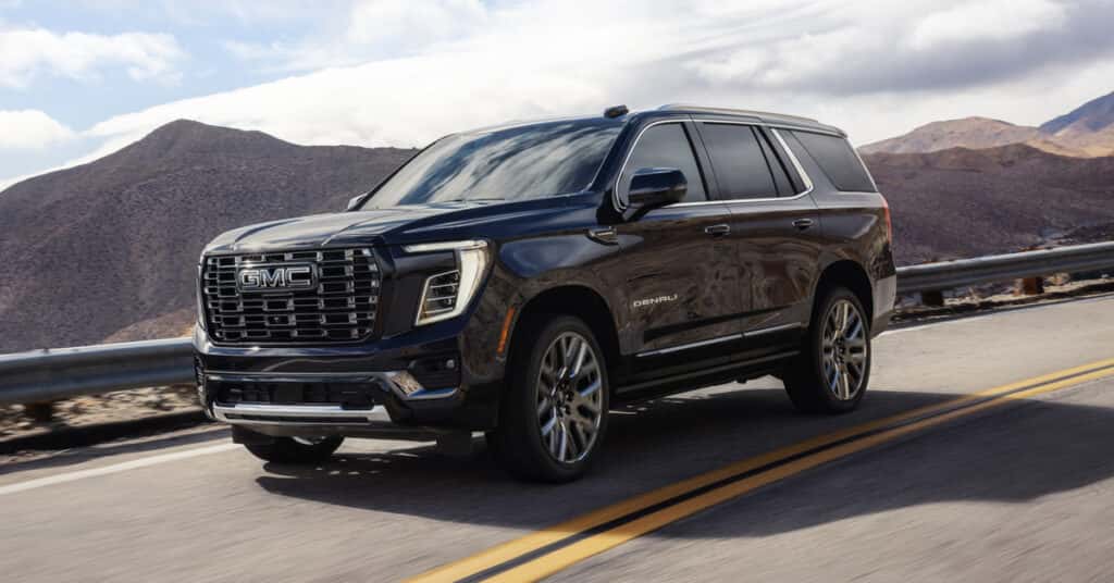 2025 GMC Yukon parked outdoors showcasing Denali trim