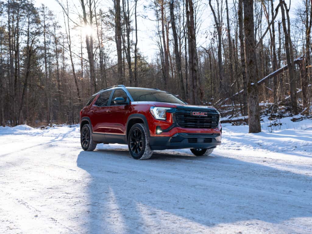 2025 GMC Terrain Elevation SUV in Sterling Metallic with black wheels