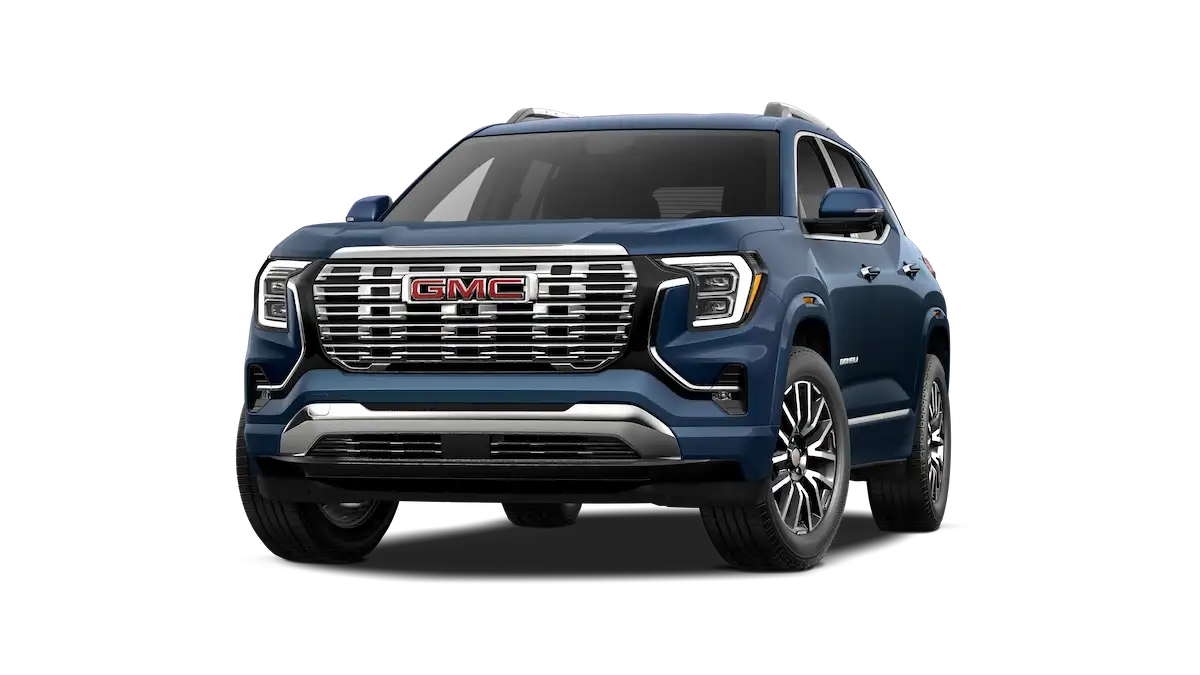 GMC Terrain vs Acadia at Linus Buick GMC — compact two-row Terrain and mid-size three-row Acadia side by side in Vero Beach, FL