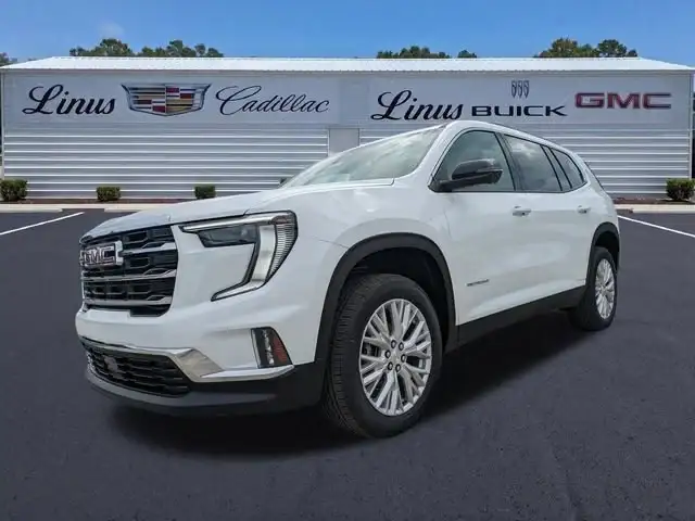 2026 GMC Acadia Elevation at Linus Buick GMC — three-row mid-size SUV with 2.5L turbo, 15-inch infotainment, and available Super Cruise in Vero Beach, FL