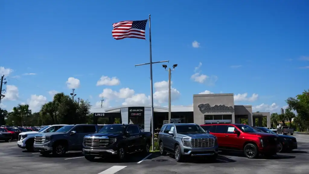 GMC truck and SUV lineup at Linus Buick GMC in Vero Beach, FL, showing the brand's Professional Grade range