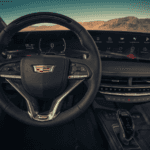 2025 Cadillac steering wheel with integrated controls and luxury finish