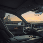 Cadillac Optiq front view with windshield and lighting features