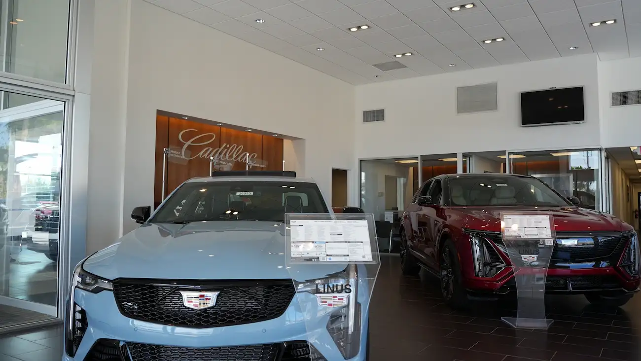 Certified pre owned Cadillac in Vero Beach — a 2024 LYRIQ Tech and a CT5-V at Linus Cadillac on US-1