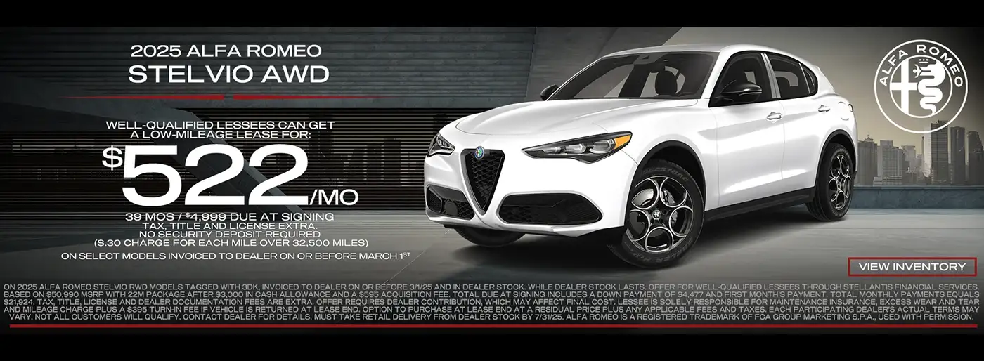 Alfa Romeo Stelvio Lease Special in Denver, Colorado