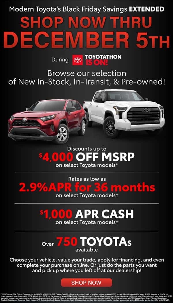 Specials at Modern Toyota of Asheboro Modern Toyota of Asheboro
