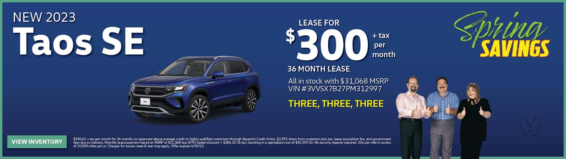 1975 Neftin Volkswagen April ’23 Spring Savings TAOS_300_1920x540
