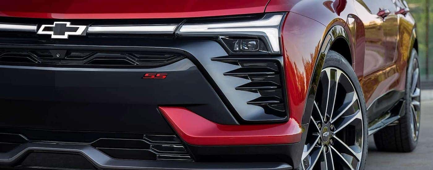 The front of a red 2025 Chevy Blazer EV SS for sale in Kernersville.
