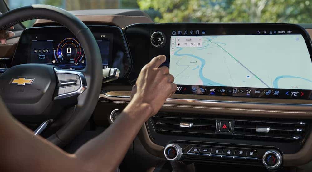 Infotainment and digital gauge cluster on a 2025 Chevy Tahoe