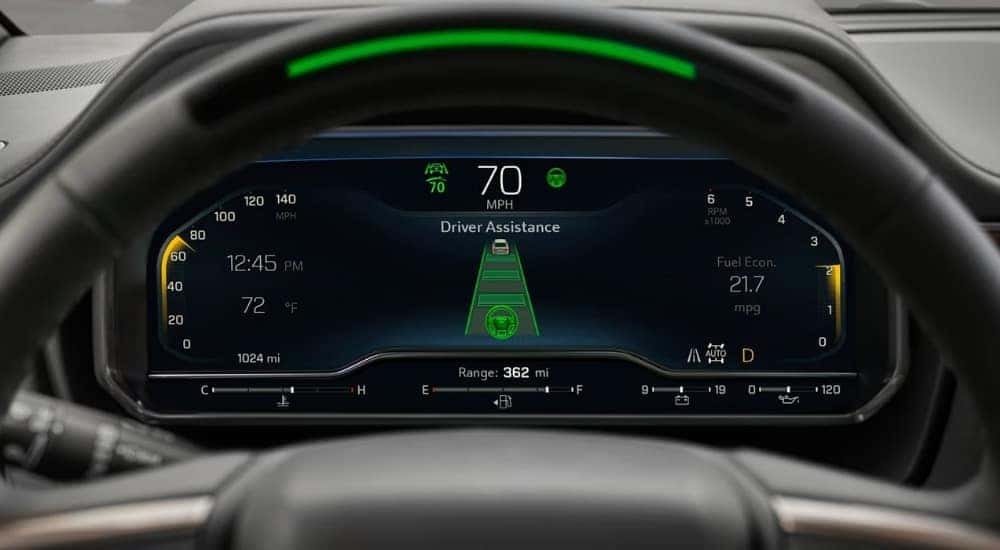 Digital gauges in a 2024 Chevy Suburban.