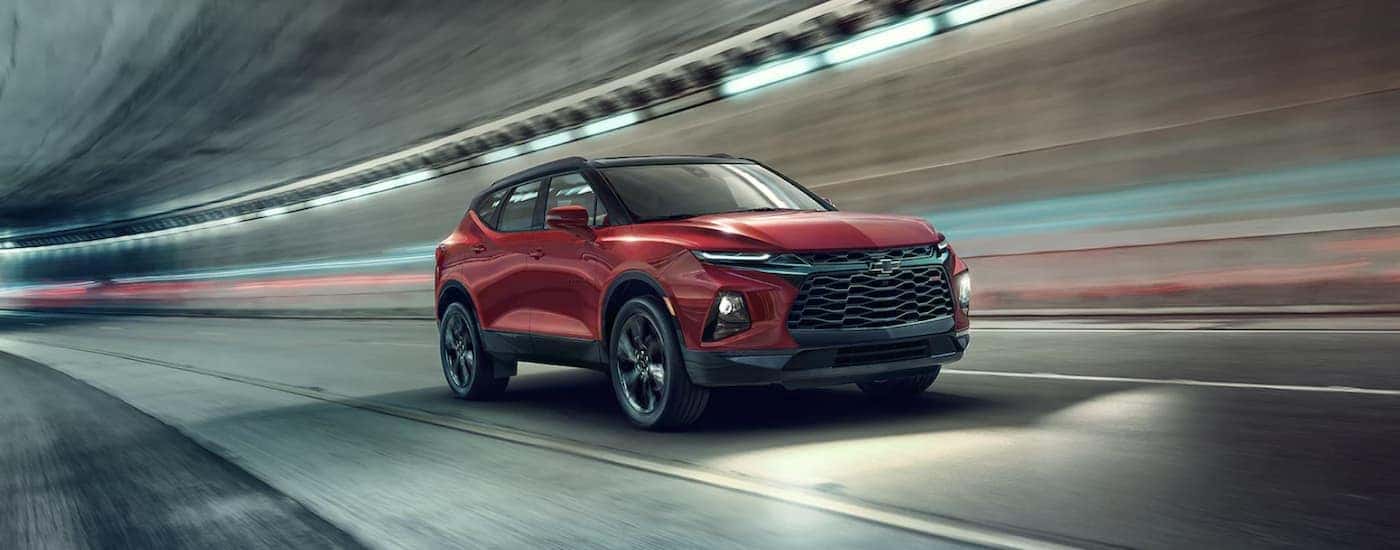 A red used 2022 Chevy Blazer available at a dealer