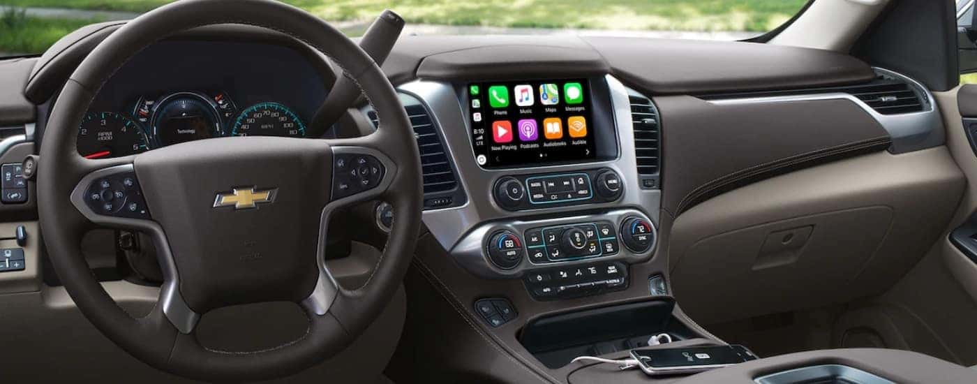 Infotainment screen in 2019 Chevy Tahoe.