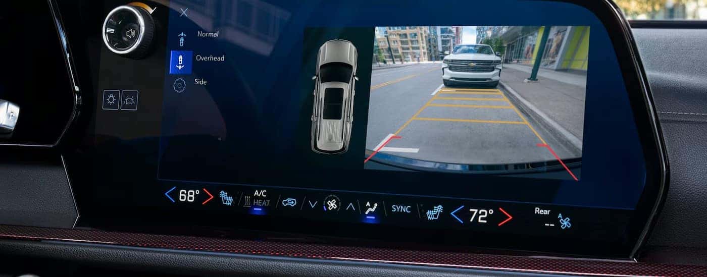 Close-up of the infotainment screen in a 2025 Chevy Traverse for sale near Clemmons.